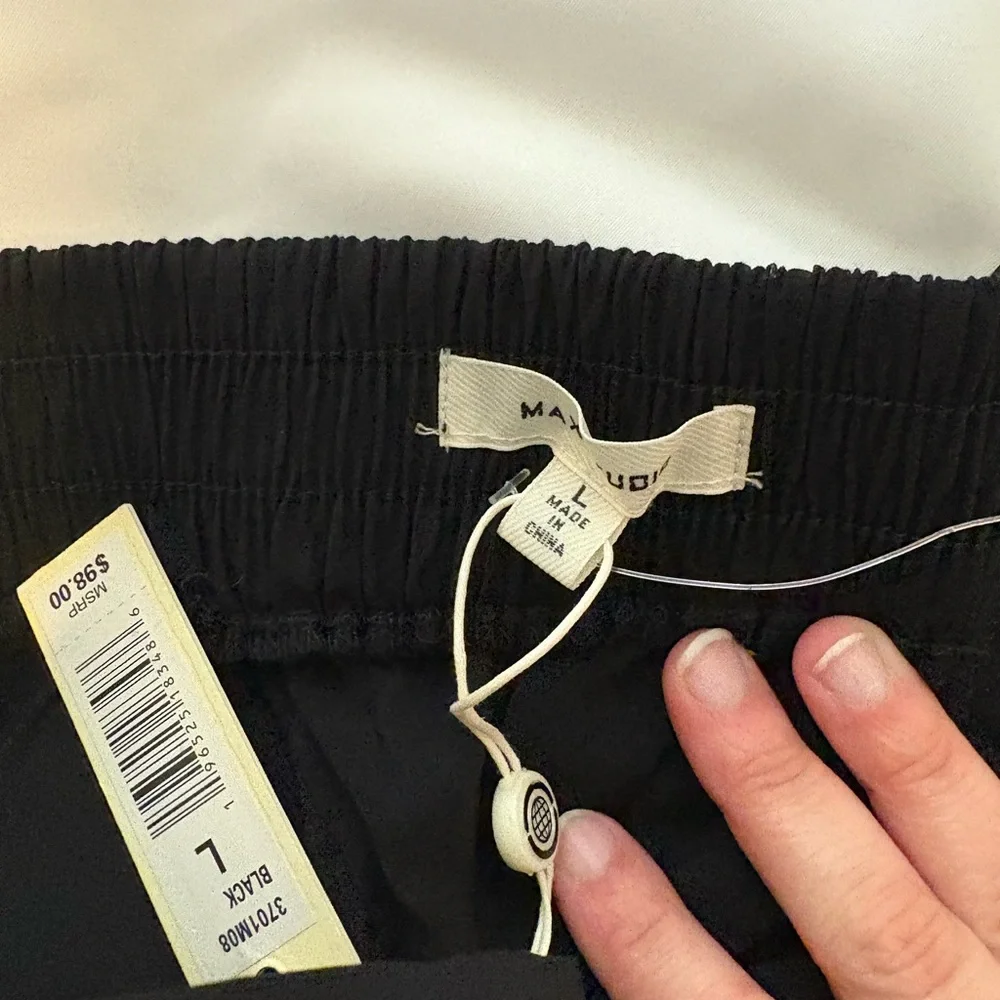 Max Studio Black Elastic Waist Pants - Picture 3 of 4